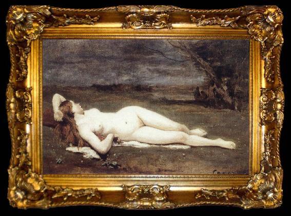 framed  Jean Baptiste Camille  Corot Recreation by our Gallery, ta009-2